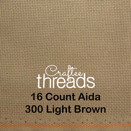 16 COUNT ZWEIGART AIDA LIGHT BROWN (300)