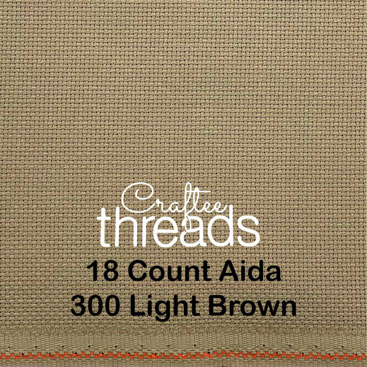 18 COUNT ZWEIGART AIDA LIGHT BROWN (300)