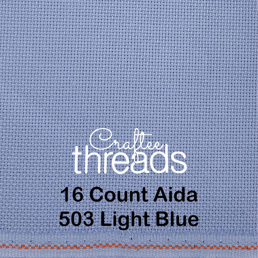 16 COUNT ZWEIGART AIDA LIGHT BLUE (503)