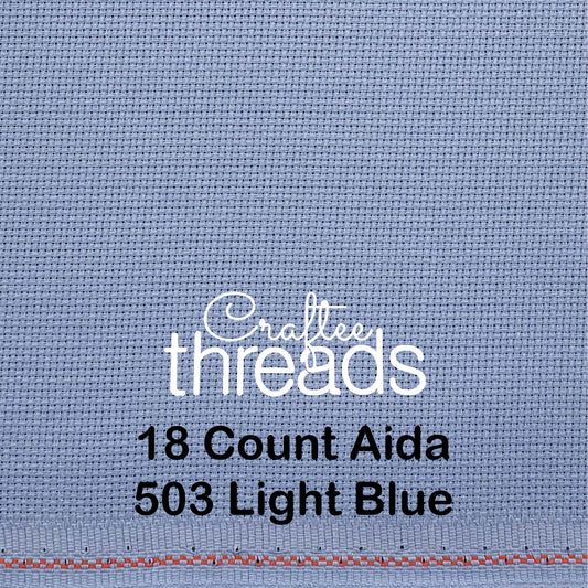 18 COUNT ZWEIGART AIDA LIGHT BLUE (503)