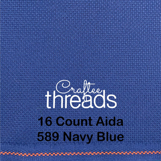 16 COUNT ZWEIGART AIDA NAVY BLUE (589)
