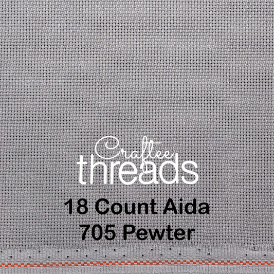 18 COUNT ZWEIGART AIDA PEWTER (705)