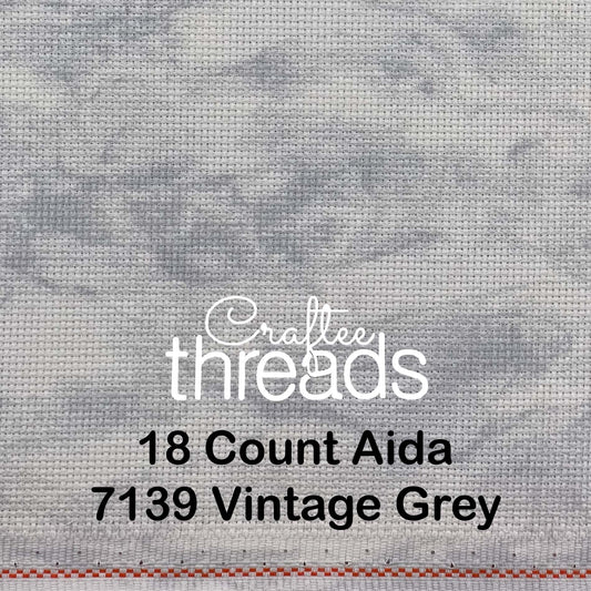 18 COUNT ZWEIGART AIDA VINTAGE GREY (7139)