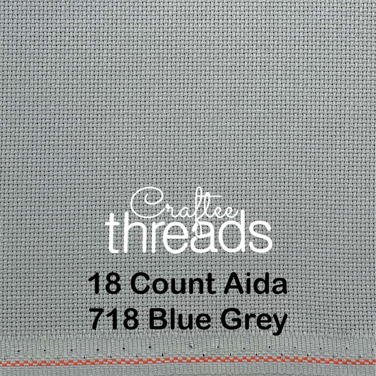 18 COUNT ZWEIGART AIDA LIGHT GREY (718)