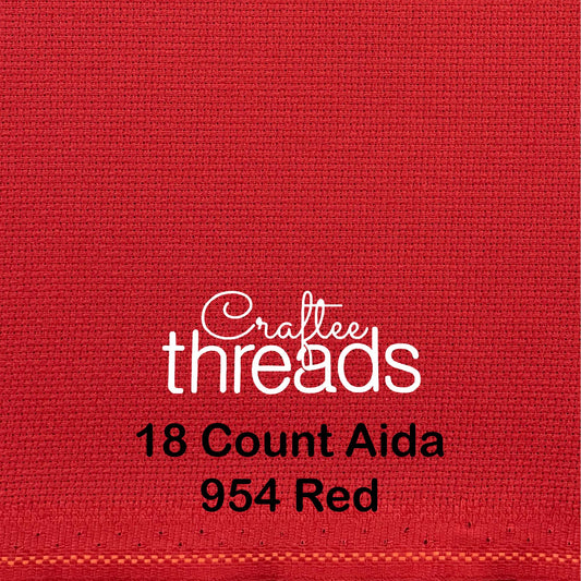 18 COUNT ZWEIGART AIDA RED (954)