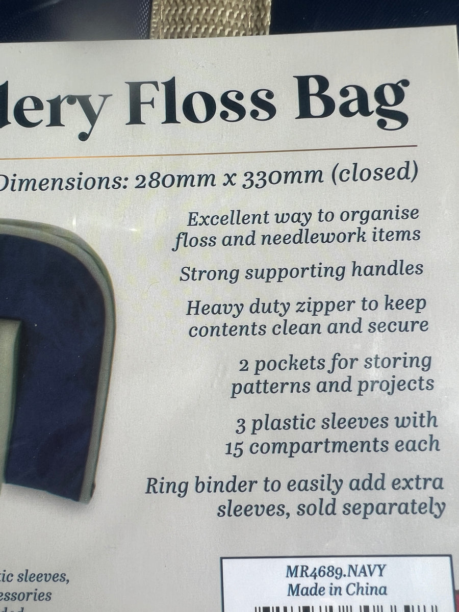 Sew Easy Embroidery Floss Bag and sleeves Crafteethreads