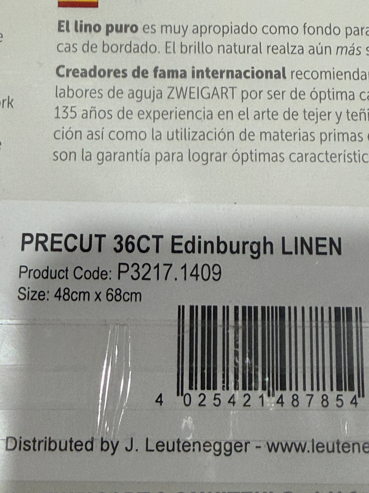 36 COUNT ZWEIGART 36 PRE CUT EDINBURGH LINEN grey spots