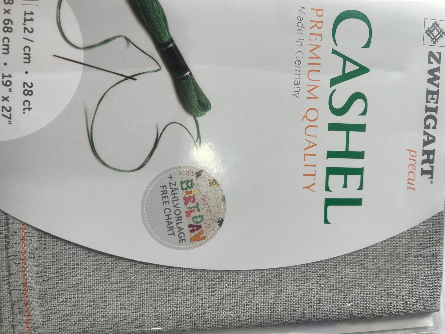 ZWEIGART CASHEL LINEN 28 count LIGHT GREY