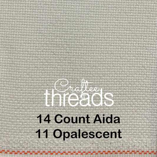 14 COUNT ZWEIGART AIDA OPALESCENT WHITE (11)