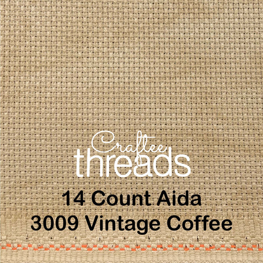 14 COUNT ZWEIGART AIDA VINTAGE COFFEE  (3009)