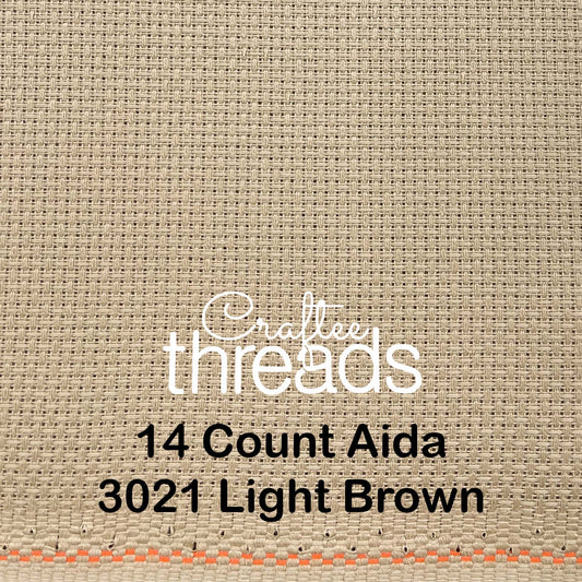 14 COUNT ZWEIGART AIDA LIGHT TAN (3021)