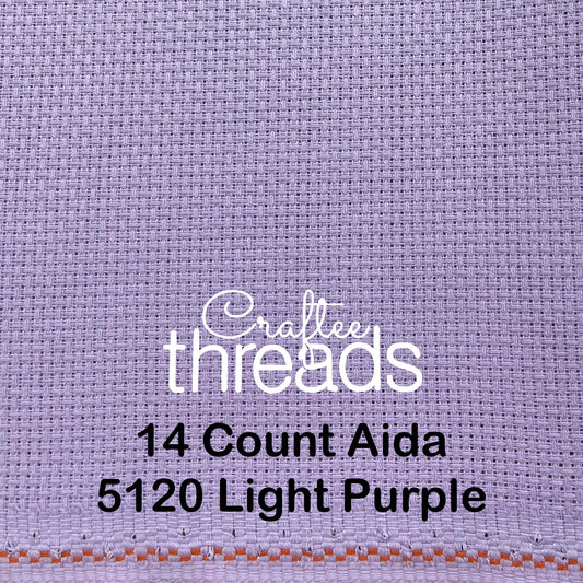 14 COUNT ZWEIGART AIDA LIGHT LAVENDER (5120)