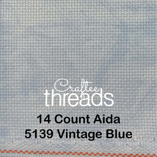 14 COUNT ZWEIGART AIDA VINTAGE BLUE (5139)