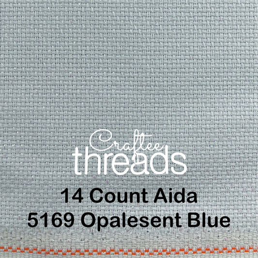 14 COUNT ZWEIGART AIDA OPALESCENT BLUE (5169)