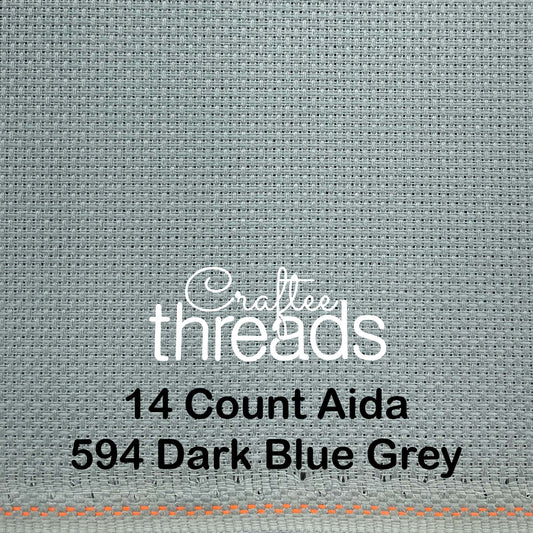 14 COUNT ZWEIGART AIDA DARK MISTY BLUE (594)