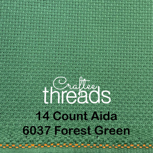 14 COUNT ZWEIGART AIDA FOREST GREEN (6037)