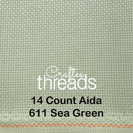 14 COUNT ZWEIGART AIDA SEA GREEN (611)