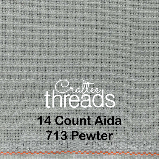 14 COUNT ZWEIGART AIDA PEWTER (713)