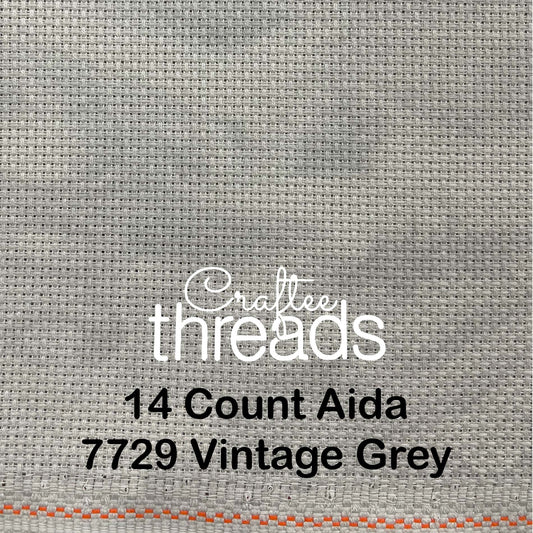 14 COUNT ZWEIGART AIDA VINTAGE GREY (7729)