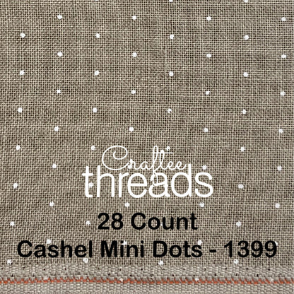 28 COUNT ZWEIGART CASHEL LINEN NATURAL WITH WHITE SPOTS (1399)