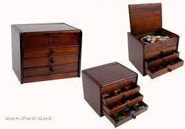 DMC wooden 3 and 5 drawer storage box with  threads