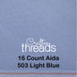 16 COUNT ZWEIGART AIDA LIGHT BLUE (503)