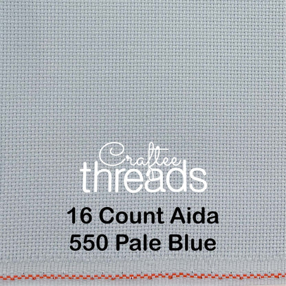 16 COUNT ZWEIGART AIDA PALE BLUE (550)