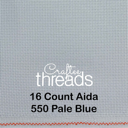 16 COUNT ZWEIGART AIDA PALE BLUE (550)