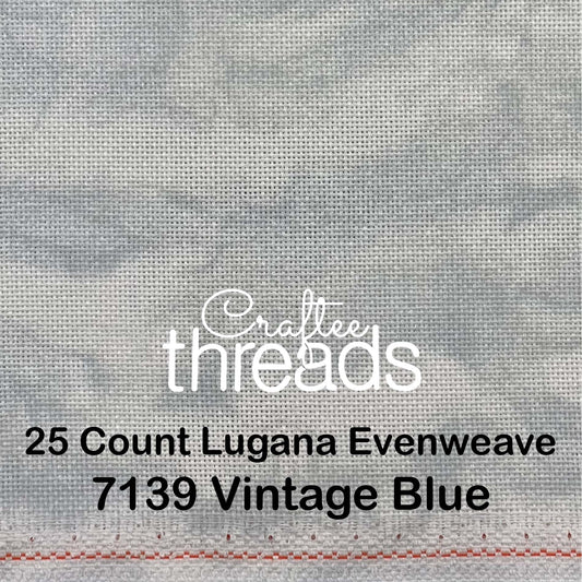 25 COUNT ZWEIGART EVENWEAVE LUGANA VINTAGE BLUE (7139)