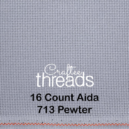 16 COUNT ZWEIGART AIDA PEWTER (713)