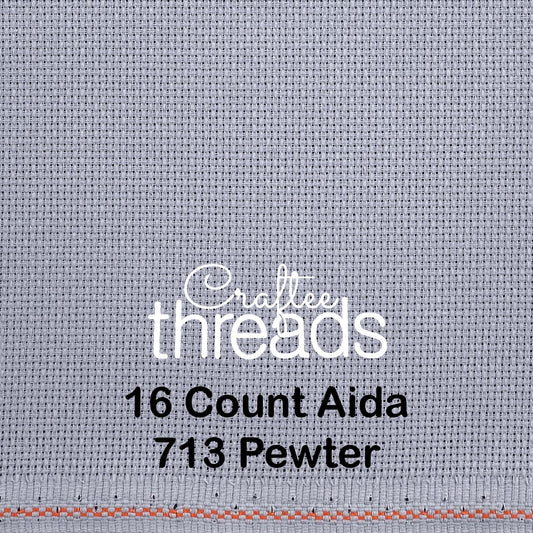 16 COUNT ZWEIGART AIDA PEWTER (713)
