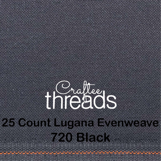 25 COUNT ZWEIGART EVENWEAVE LUGANA BLACK (720)