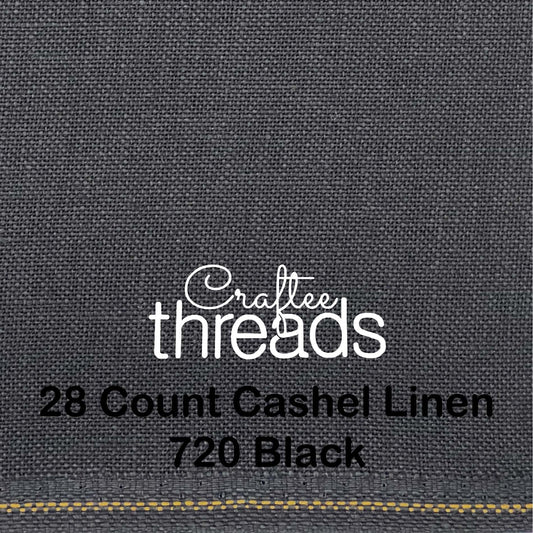28 COUNT ZWEIGART CASHEL LINEN BLACK (720)