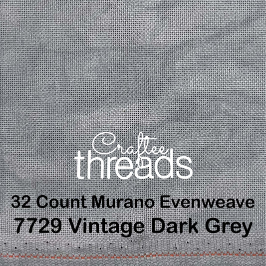 32 COUNT ZWEIGART EVENWEAVE MURANO VINTAGE  GREY (7729)