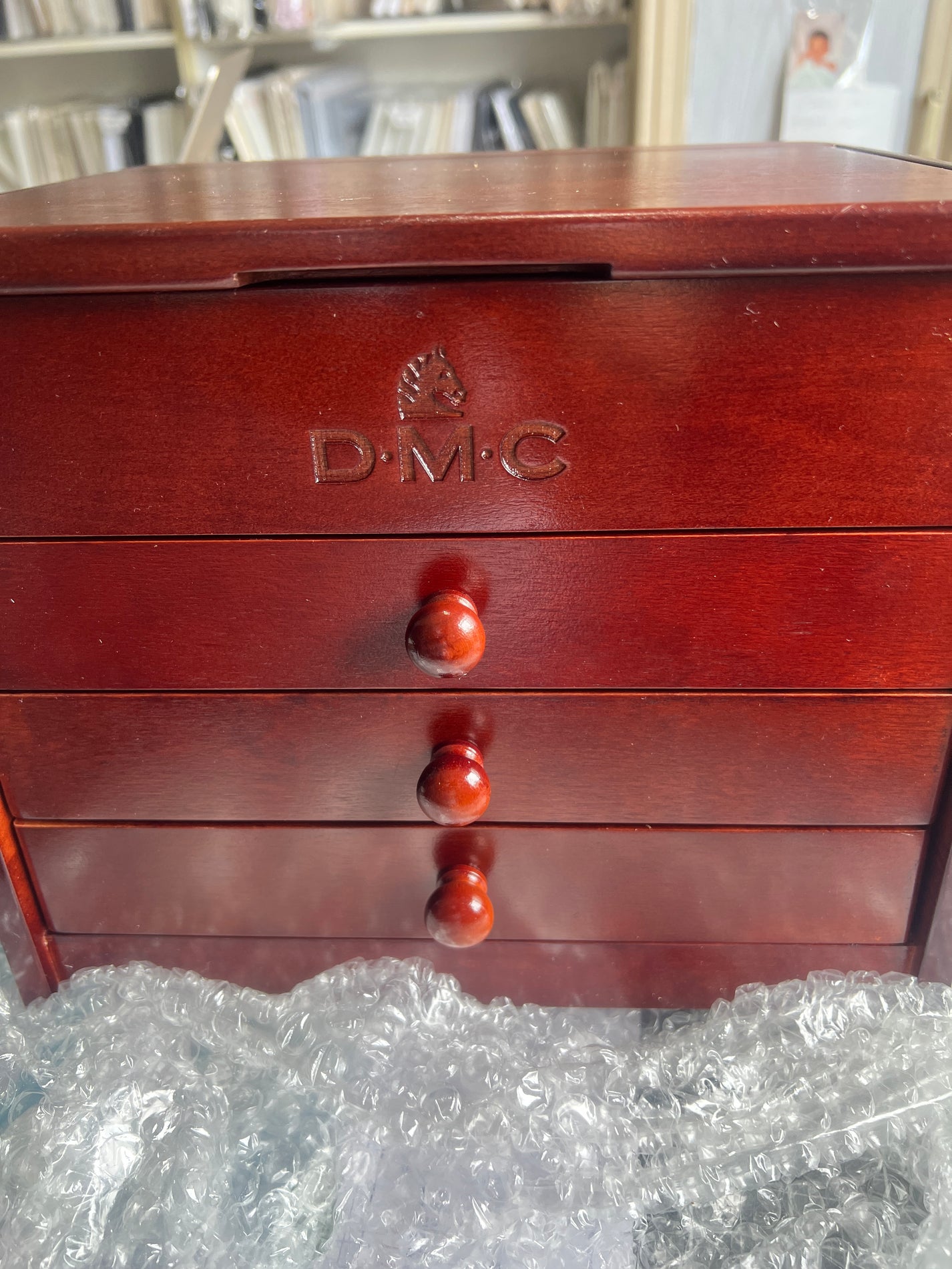 DMC wooden 3 and 5 drawer storage box with threads – Crafteethreads