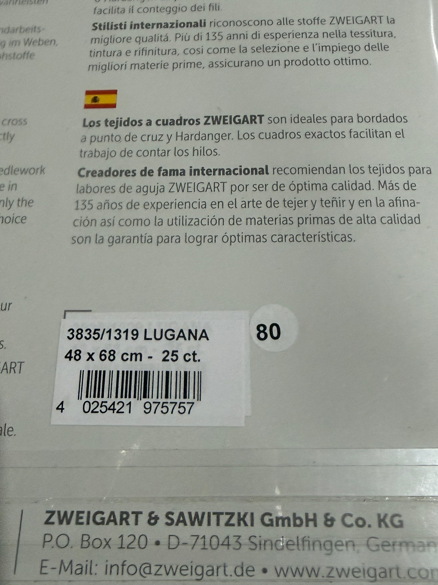 25 COUNT ZWEIGART EVENWEAVE LUGANA WHITE WITH PINK SPOTS