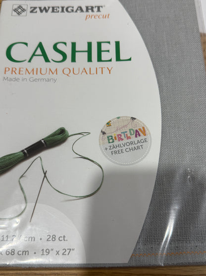 28 COUNT ZWEIGART CASHEL LINEN PRECUT GREY