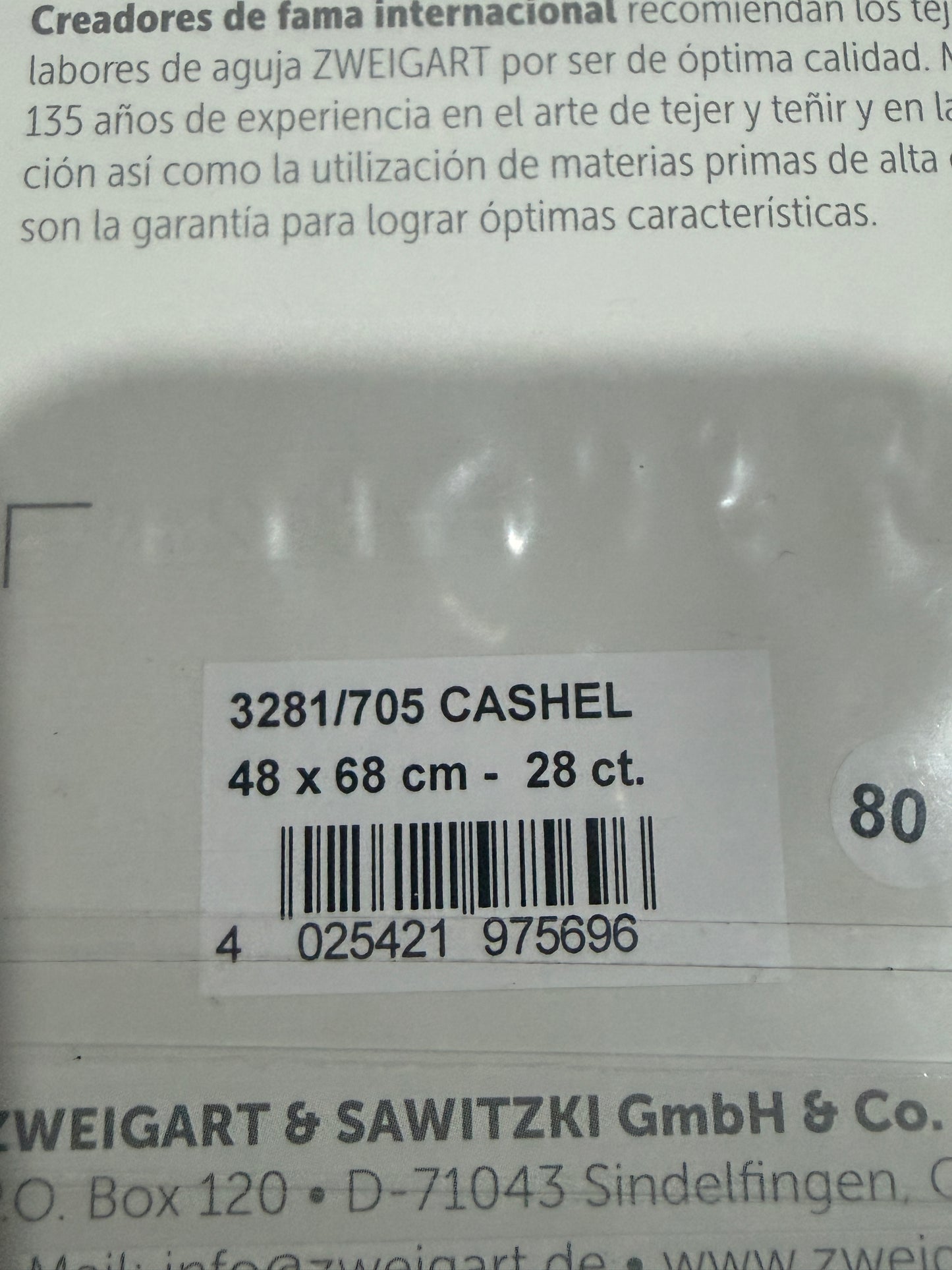 28 COUNT ZWEIGART CASHEL LINEN PRECUT GREY