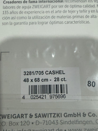 28 COUNT ZWEIGART CASHEL LINEN PRECUT GREY