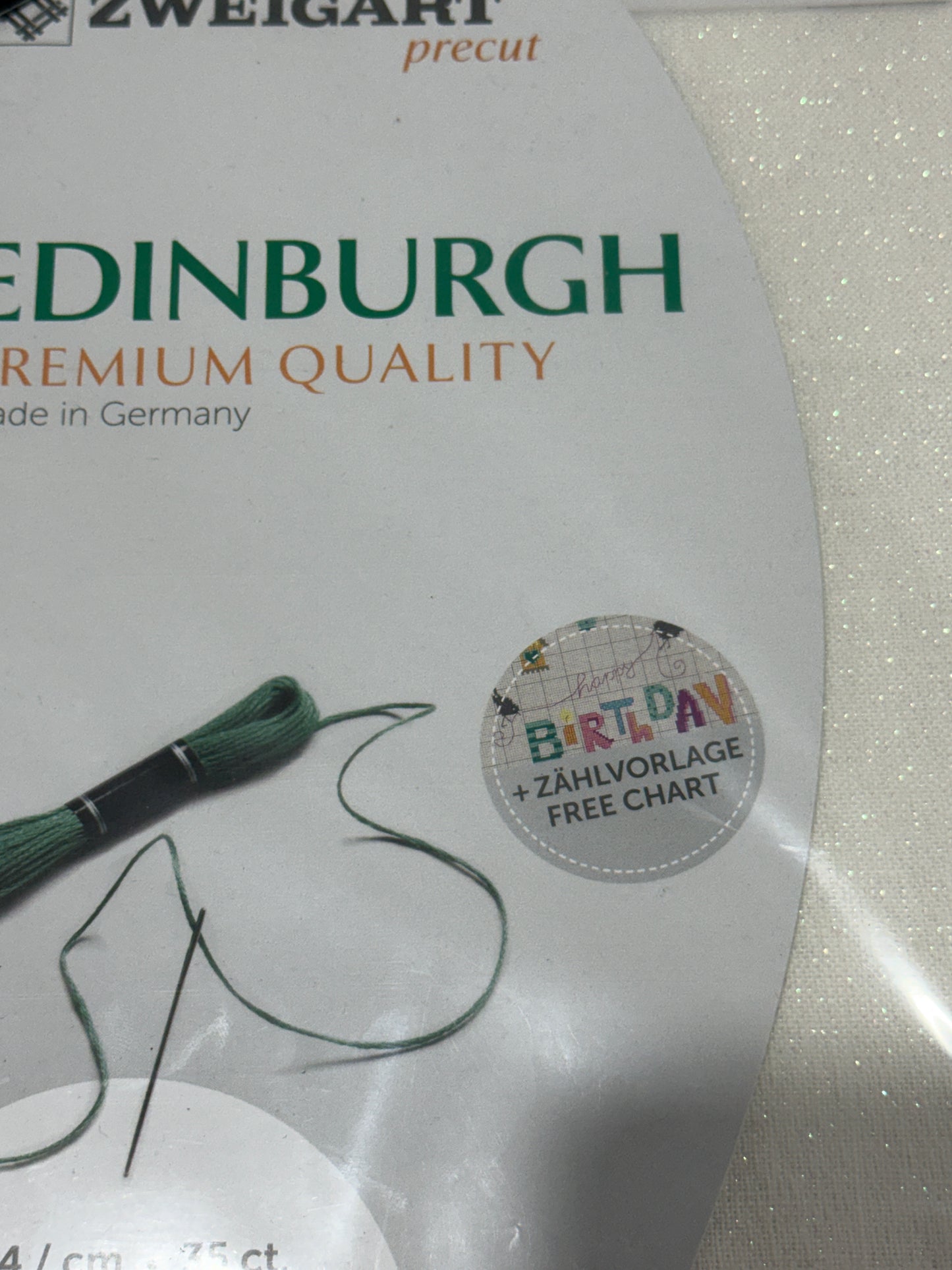 36 COUNT ZWEIGART 36  PRE CUT  EDINBURGH LINEN OPALESCENT (11)