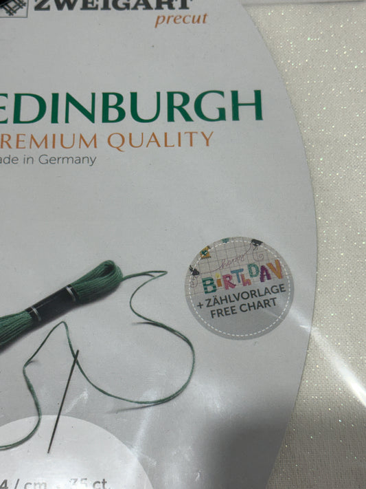36 COUNT ZWEIGART 36  PRE CUT  EDINBURGH LINEN OPALESCENT (11)