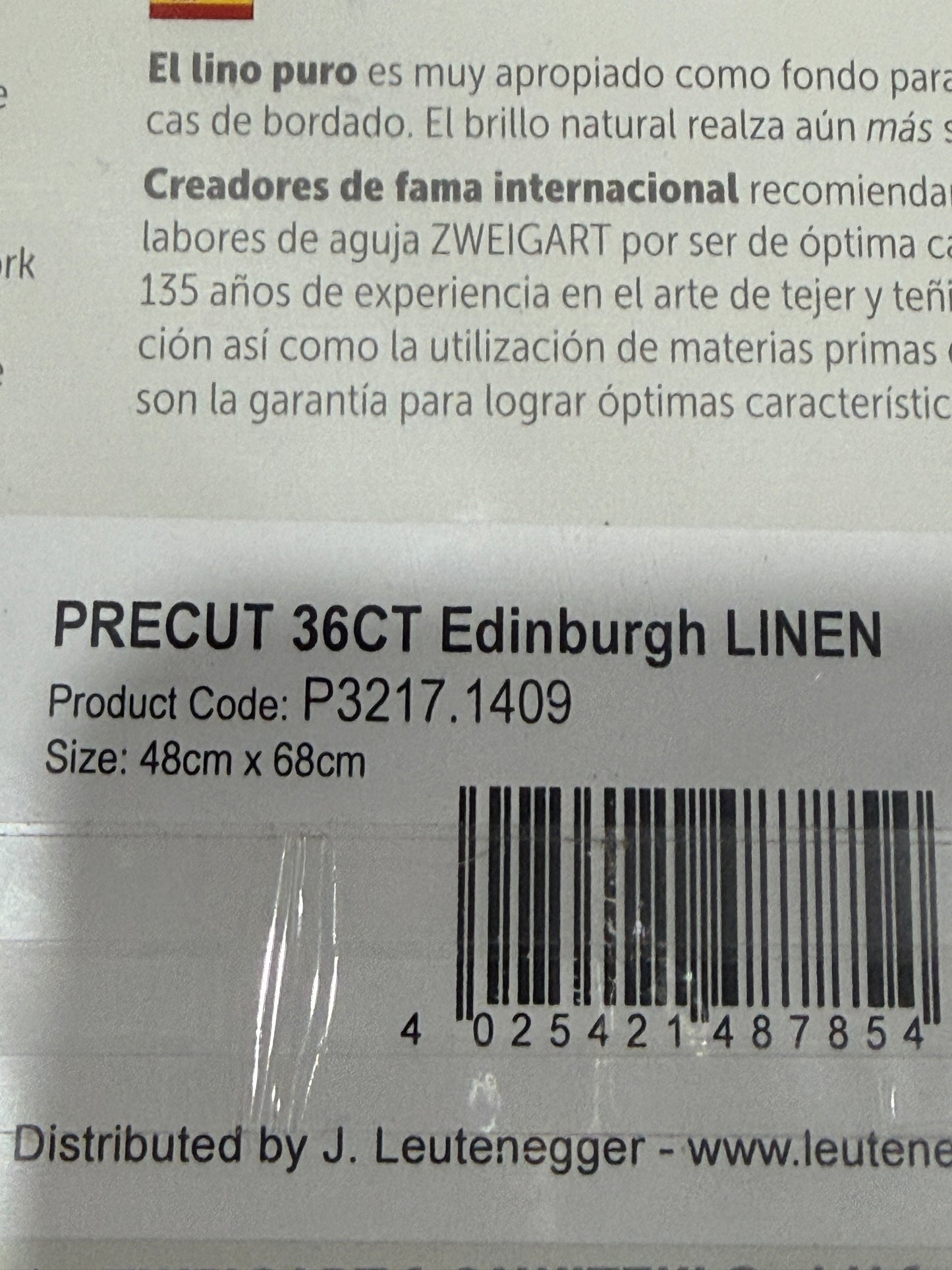 36 COUNT ZWEIGART 36  PRE CUT  EDINBURGH LINEN grey spots