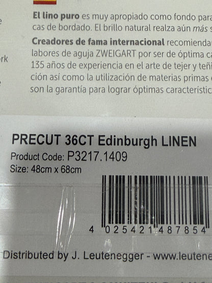 36 COUNT ZWEIGART 36  PRE CUT  EDINBURGH LINEN grey spots
