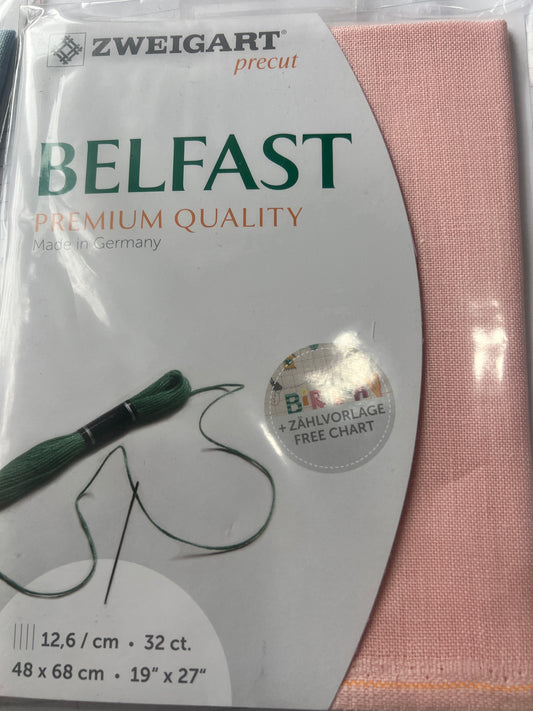 32 COUNT ZWEIGART BELFAST LINEN PINK