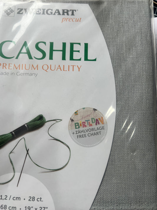 ZWEIGART CASHEL LINEN 28 count LIGHT GREY