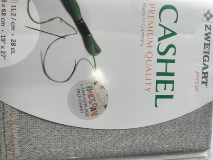 ZWEIGART CASHEL LINEN 28 count LIGHT GREY