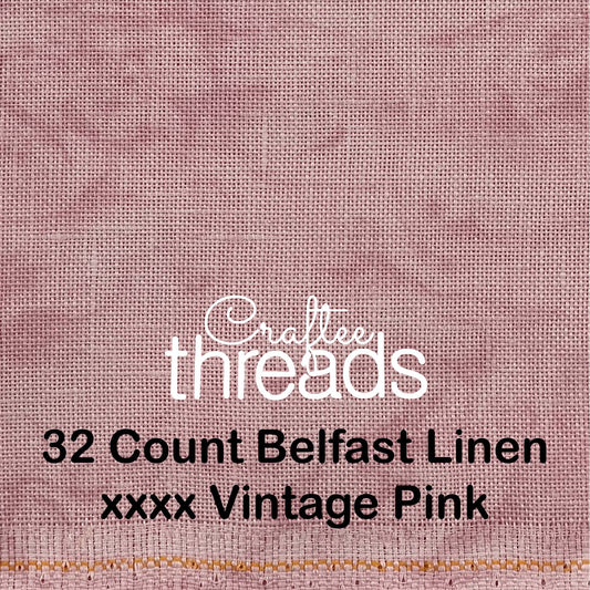 32 COUNT ZWEIGART BELFAST LINEN 32 COUNT VINTAGE PINK (4213)