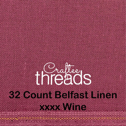 32 COUNT ZWEIGART BELFAST LINEN 32 COUNT WINE