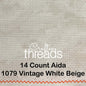 14 COUNT ZWEIGART AIDA VINTAGE WHITE AND BEIGE (1079)