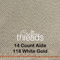 14 COUNT ZWEIGART AIDA WHITE WITH GOLD FLECKS (118)